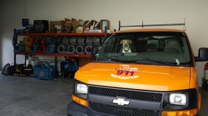 Water Damage Tallapoosa SUV and Dog At Warehouse